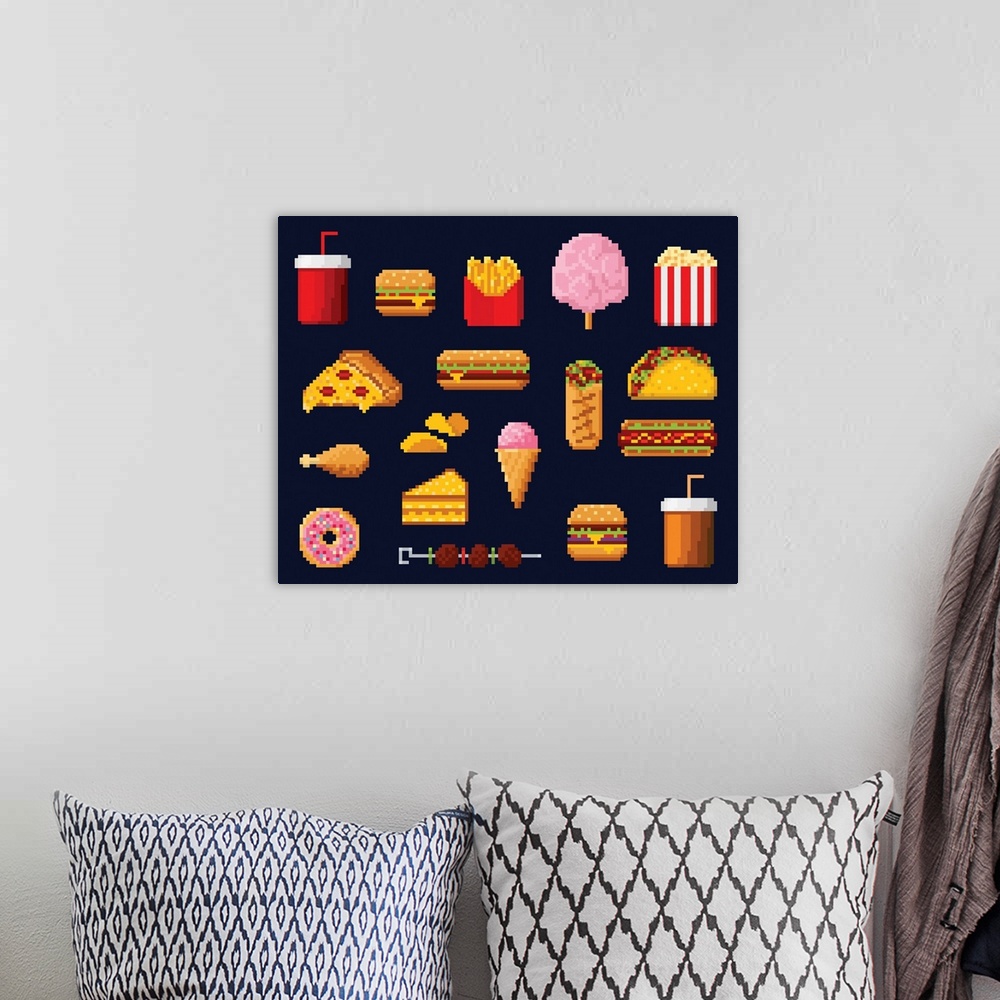 A bohemian room featuring Pixel Fast Food