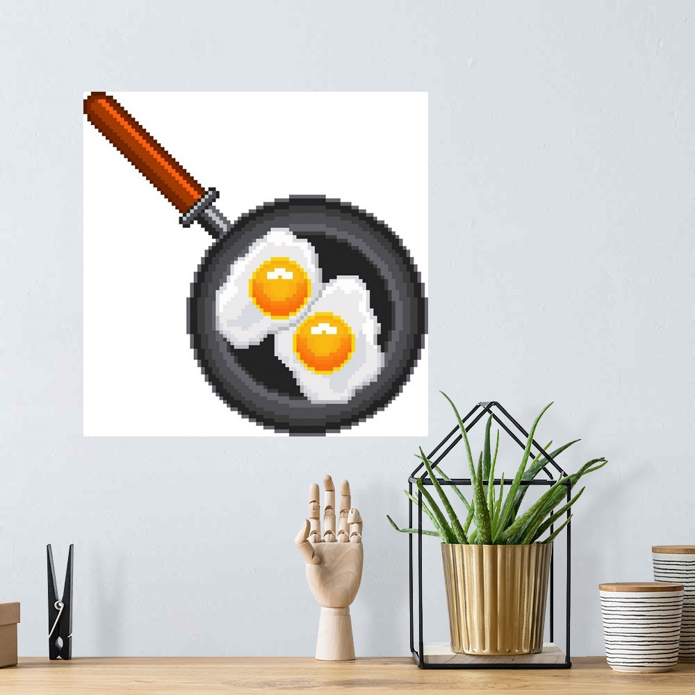 A bohemian room featuring Pixel Fried Eggs