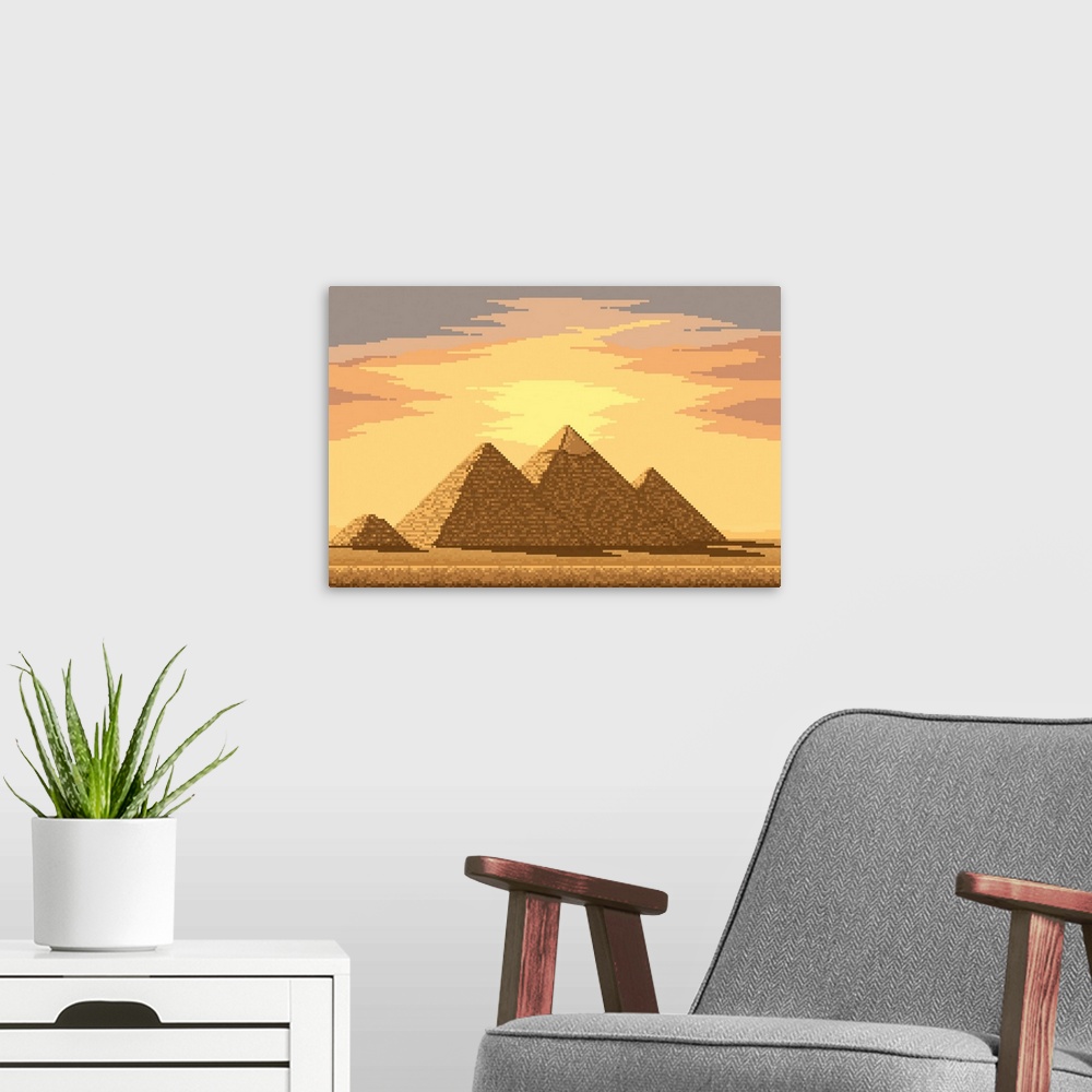 A modern room featuring Pixel Giza Pyramids In Egypt