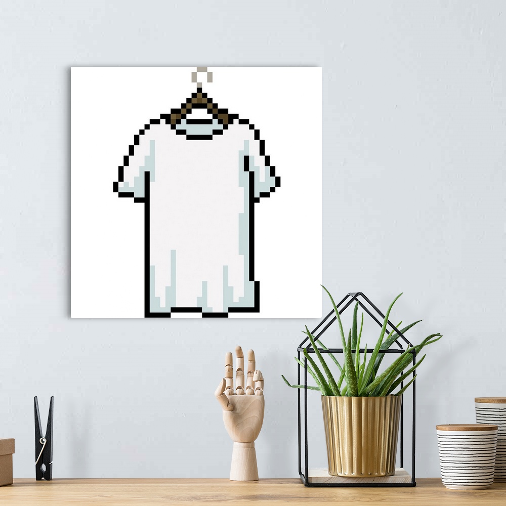 A bohemian room featuring Pixel White Shirt