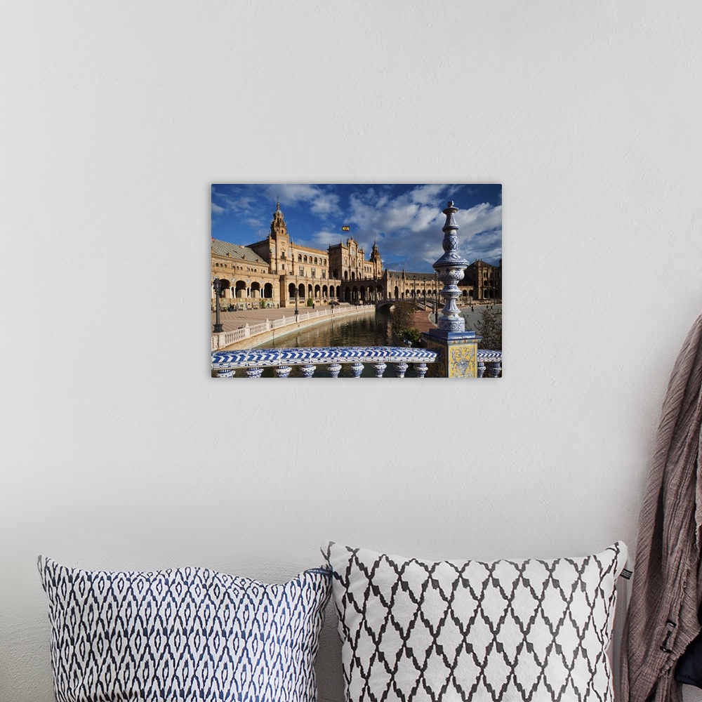 A bohemian room featuring Spain, Andalucia Region, Seville Province, Seville, buildings of the Plaza Espana
