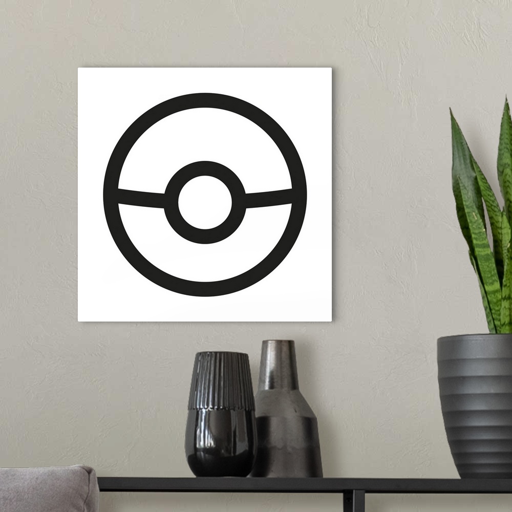 A modern room featuring Game pokeball outline icon. Pokemon container. Originally a vector illustration.