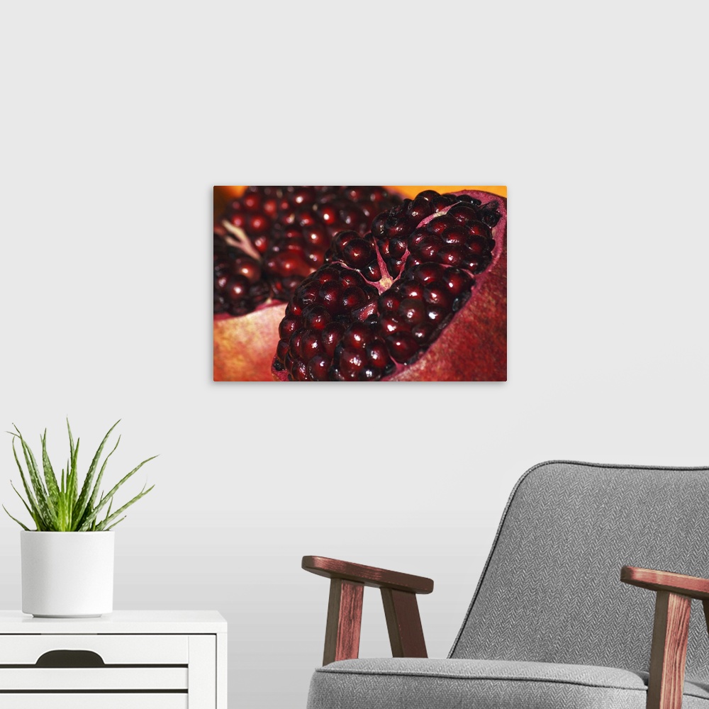 A modern room featuring Pomegranate