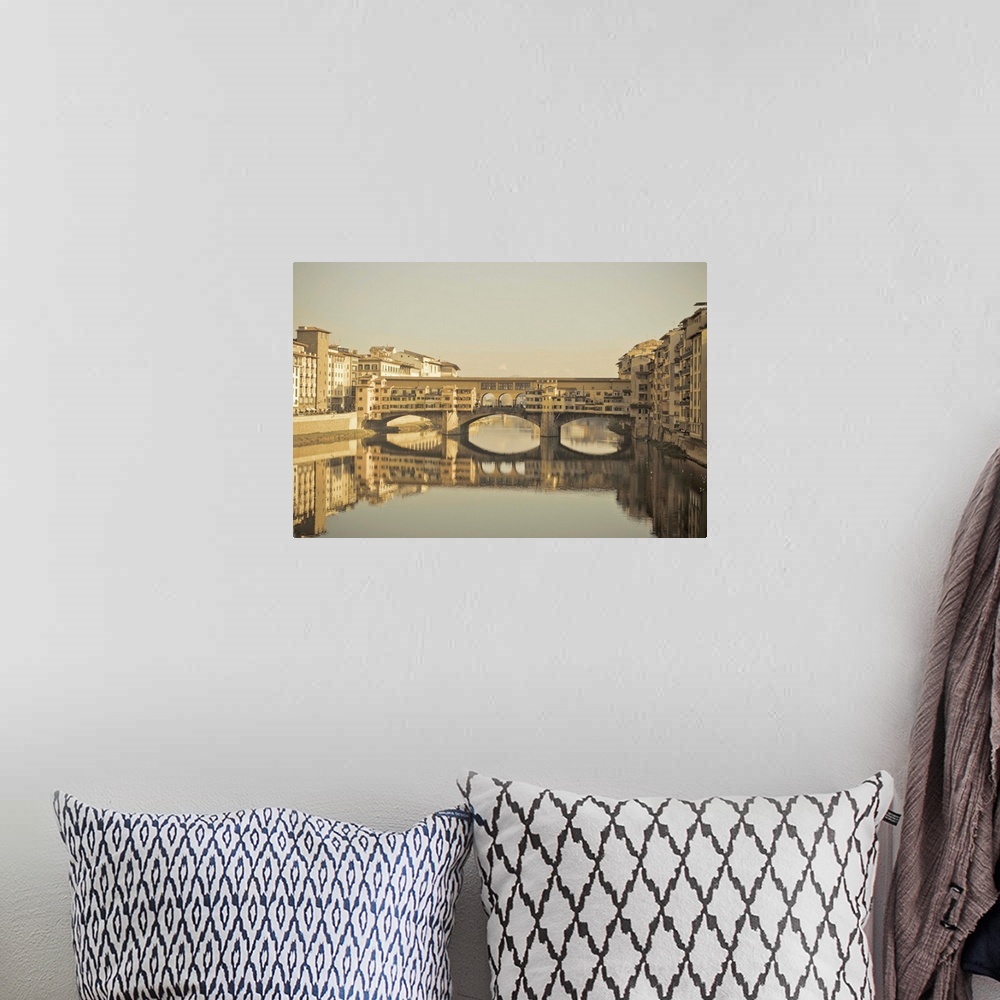A bohemian room featuring Ponte Vecchio over Arno River, Florence, Italy.