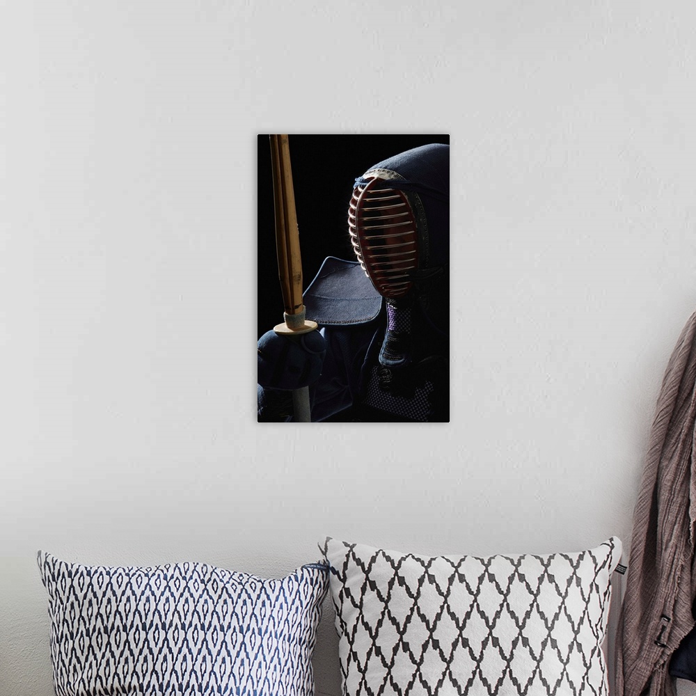 A bohemian room featuring Portrait of a Kendo Fencer
