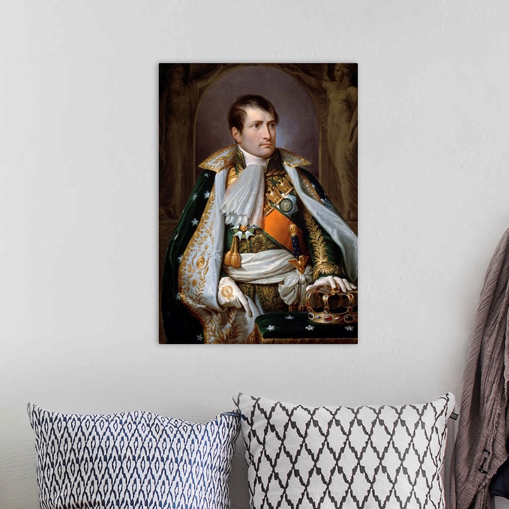 A bohemian room featuring Portrait of Napoleon I Bonaparte as King of Italy by Andrea Appiani 1807 99x73 cm Vienna, Kunsthi...