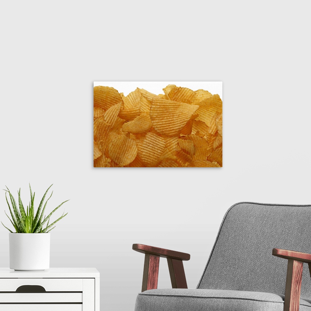 A modern room featuring Potato crisps on white background, DFF image