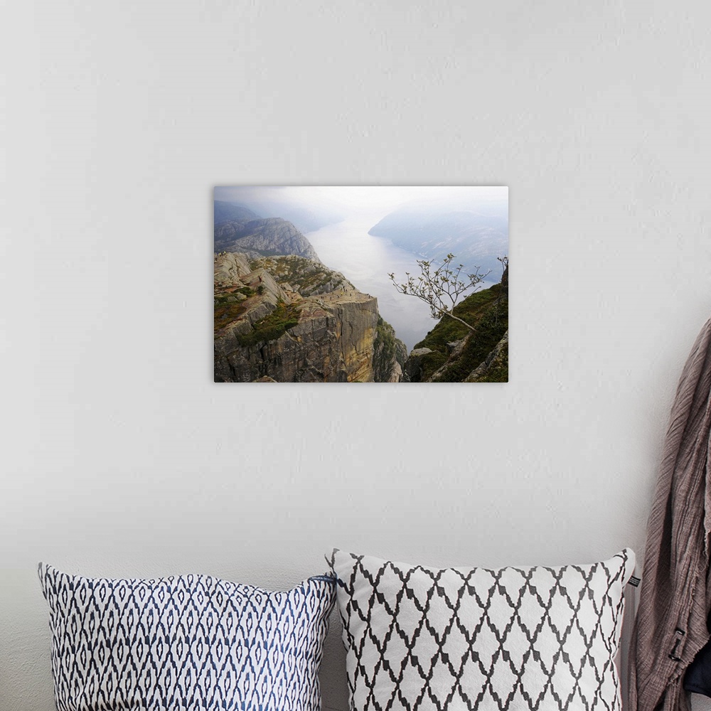 A bohemian room featuring Preikestolen and Lysefjord, Rogaland, Norway.