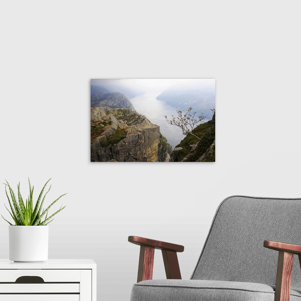 A modern room featuring Preikestolen and Lysefjord, Rogaland, Norway.