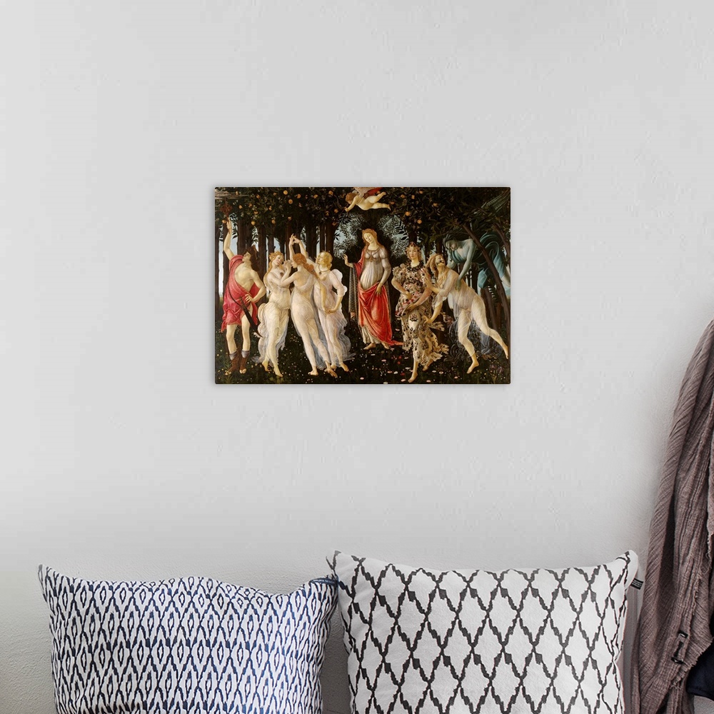 A bohemian room featuring Primavera By Sandro Botticelli
