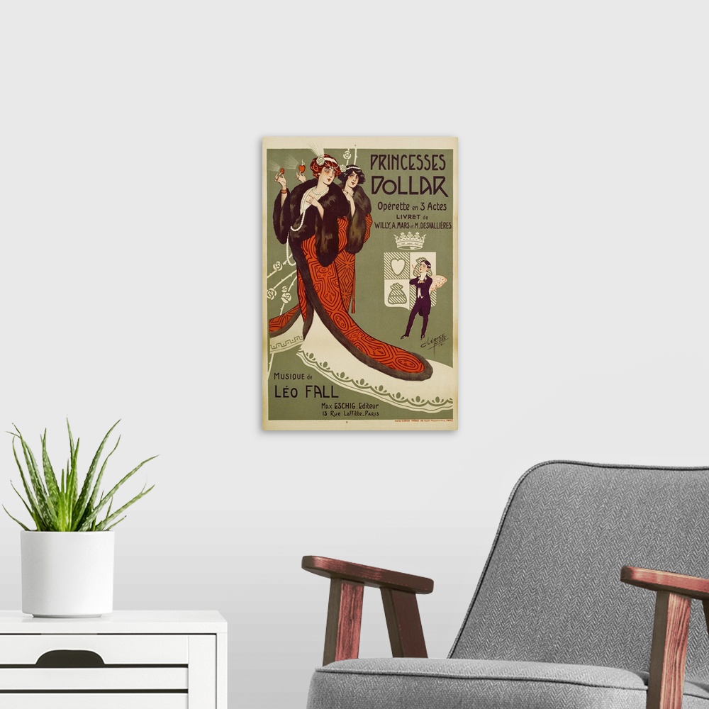 A modern room featuring Princesses Dollar Poster By Clerice Freres