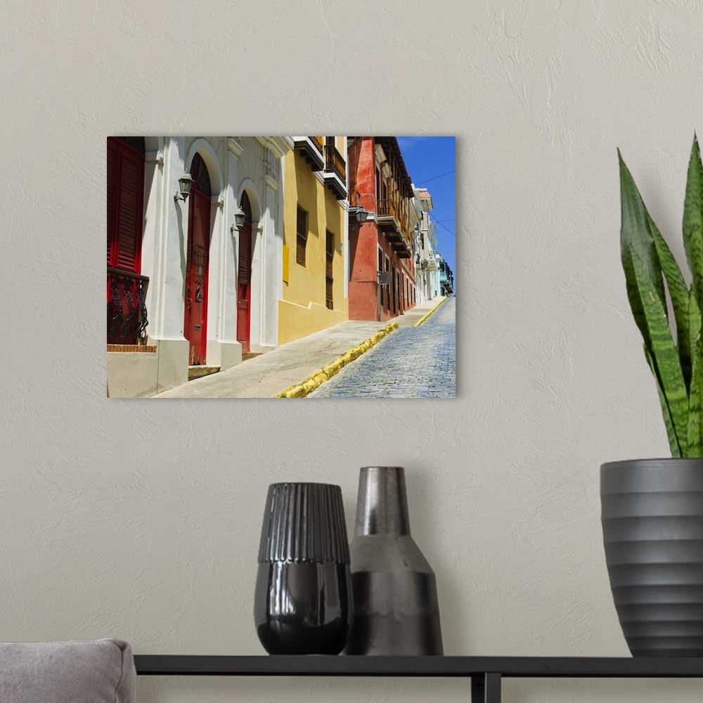 A modern room featuring Puerto Rico, Old San Juan, Row of historic houses in Old Town