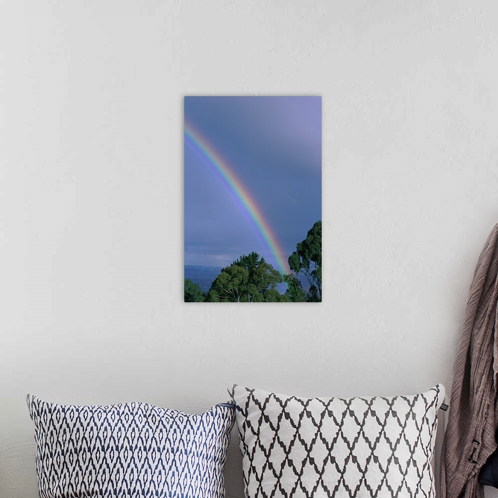 A bohemian room featuring Rainbow over rocks