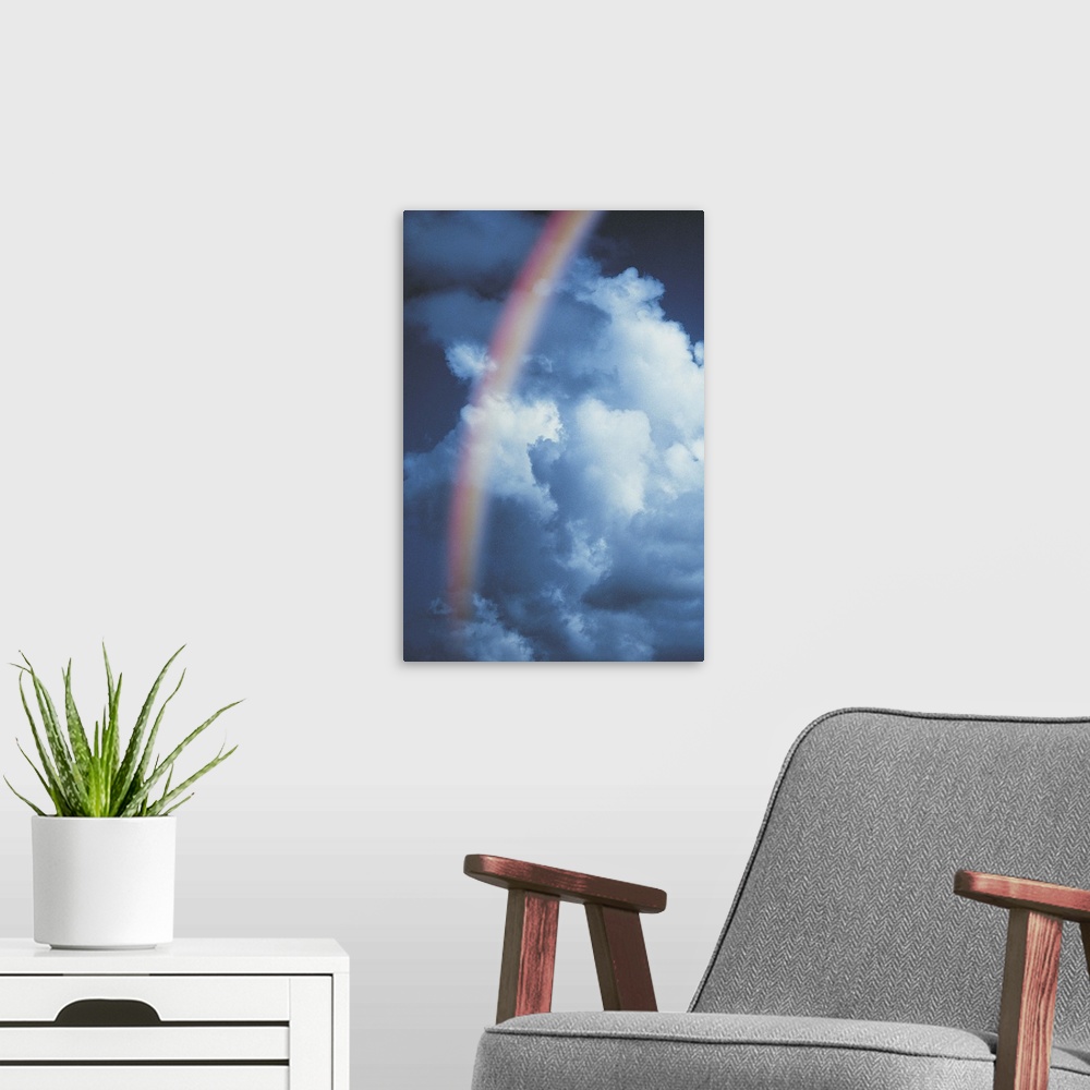 A modern room featuring Rainbow with clouds