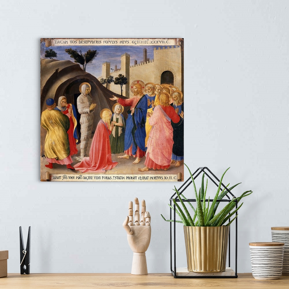 A bohemian room featuring Raising of Lazarus From Scenes From the Life of Christ by Fra Angelico located in: Museo di San M...