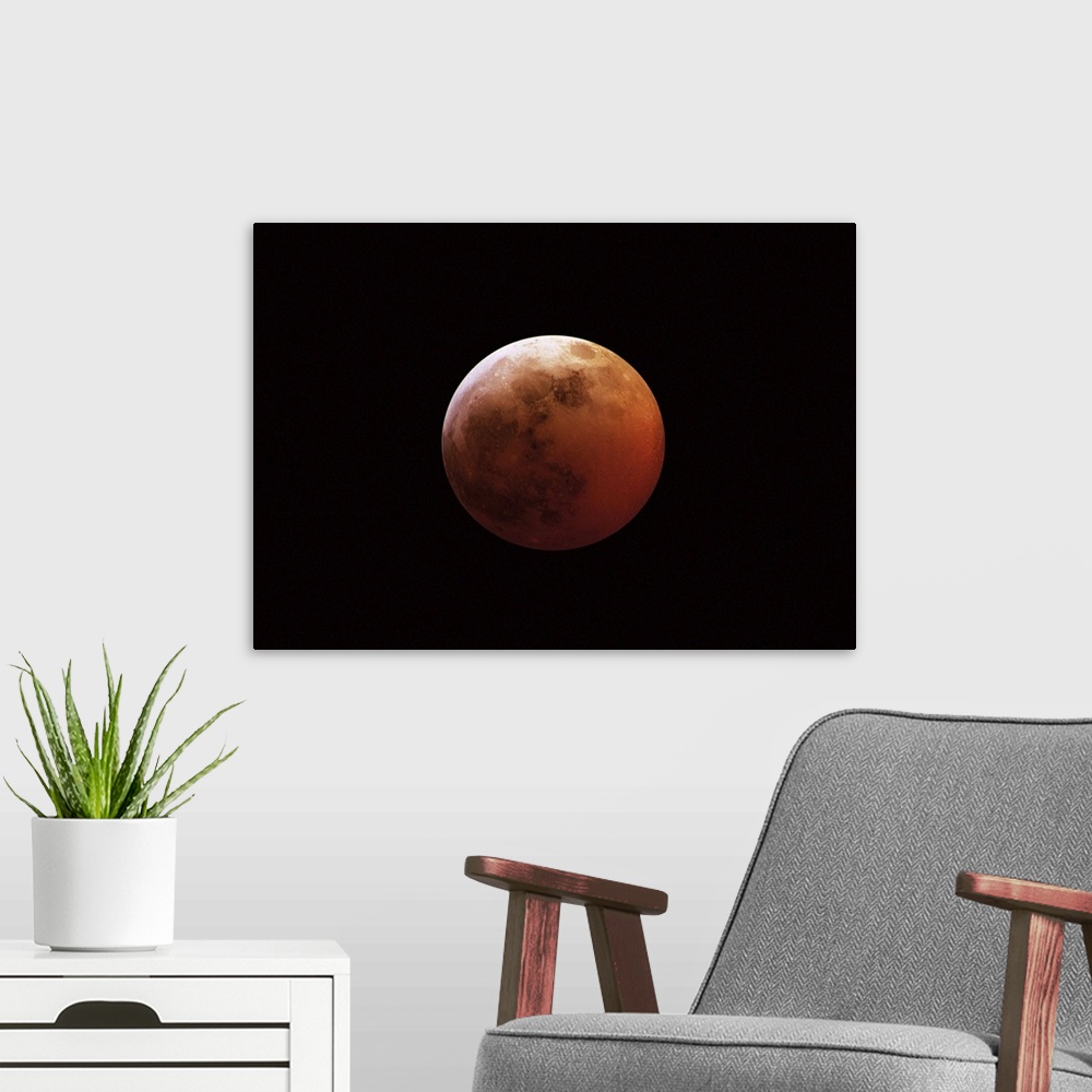 A modern room featuring Red Eclipse moon.