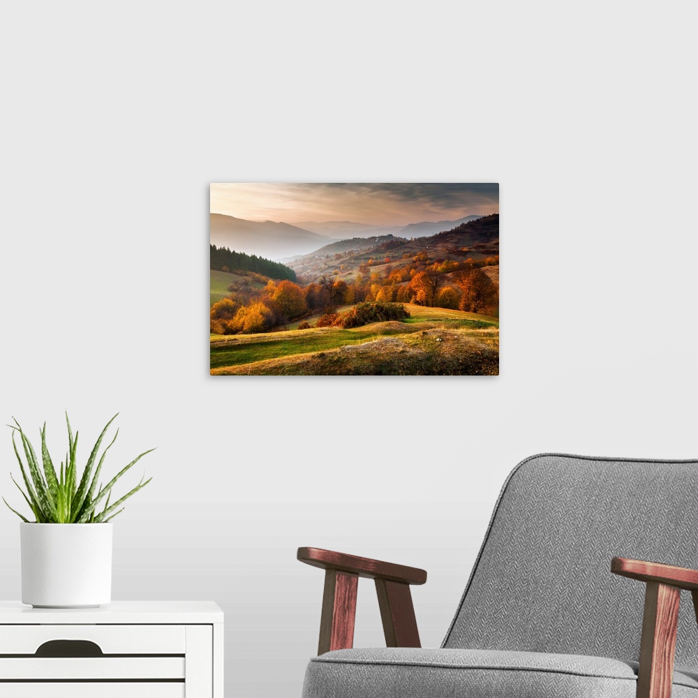 A modern room featuring Rhodope Mountains In Autumn