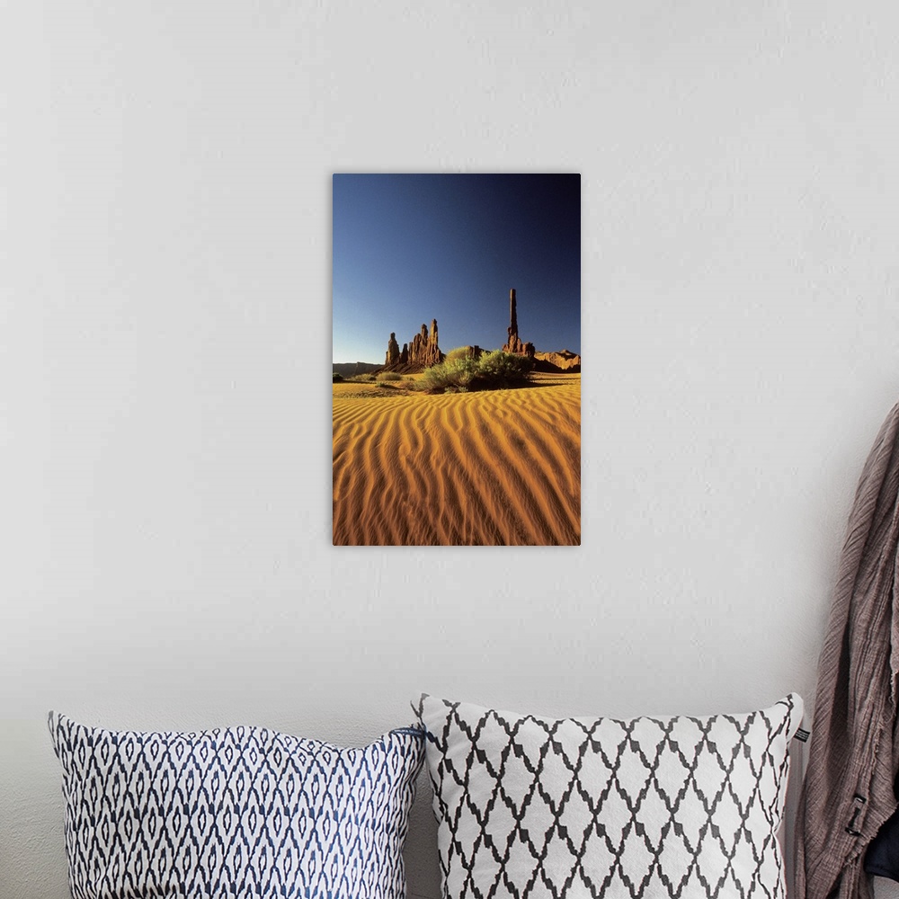 A bohemian room featuring Ripples in the sand, Monument Valley Tribal Park, Arizona, USA