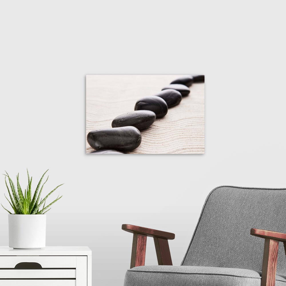 A modern room featuring Rocks On Sand