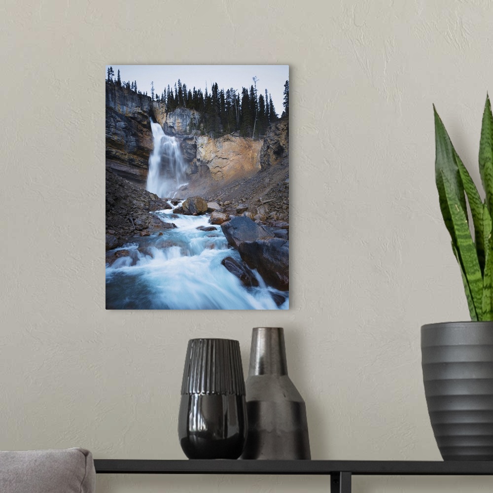 A modern room featuring Rocky waterfall, Banff National Park, Alberta, Canada