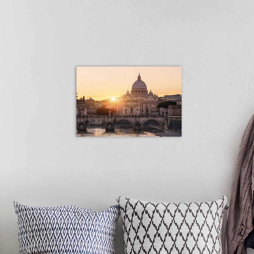 A bohemian room featuring Rome, St. Peter's Basilica  at Sunset