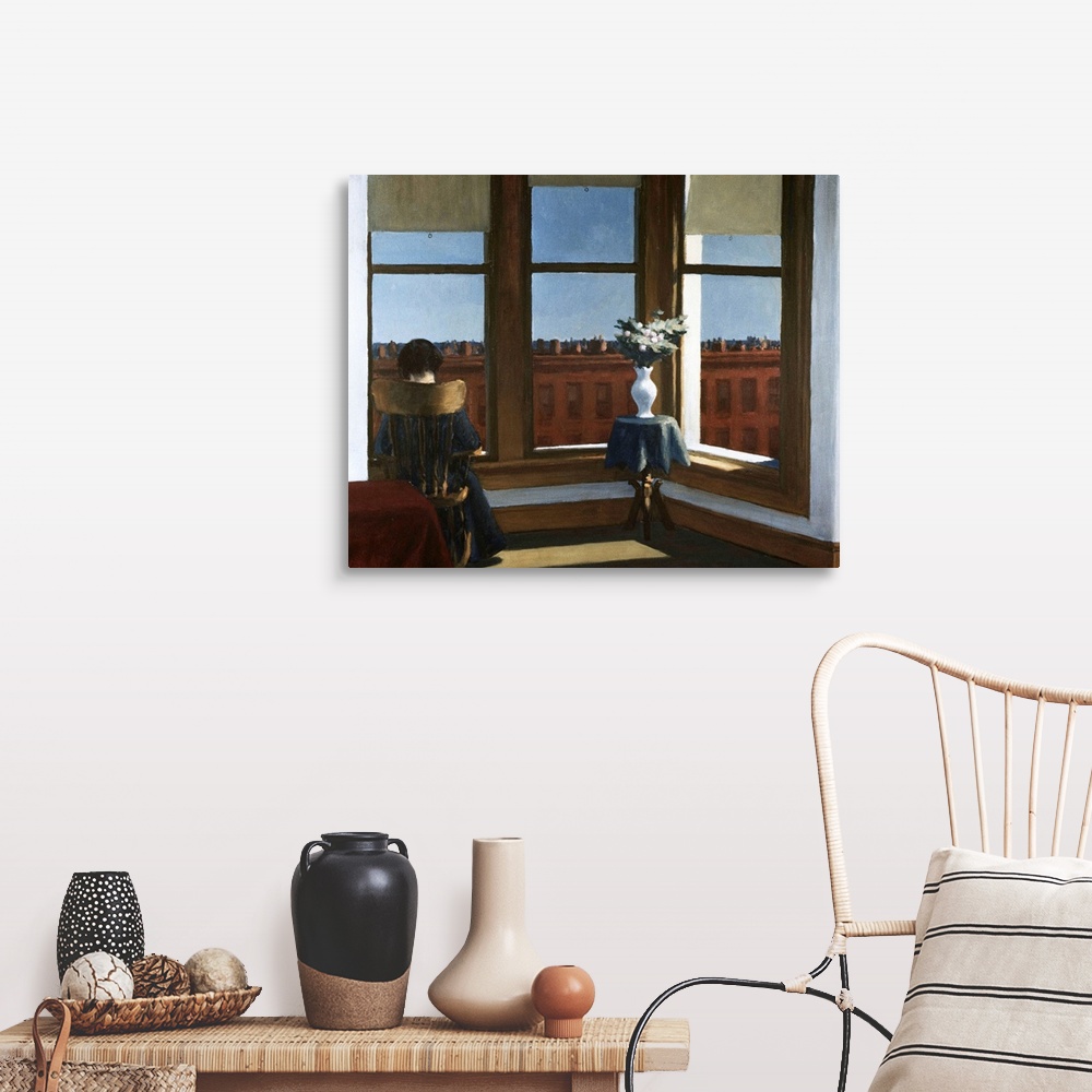 A farmhouse room featuring Room In Brooklyn By Edward Hopper
