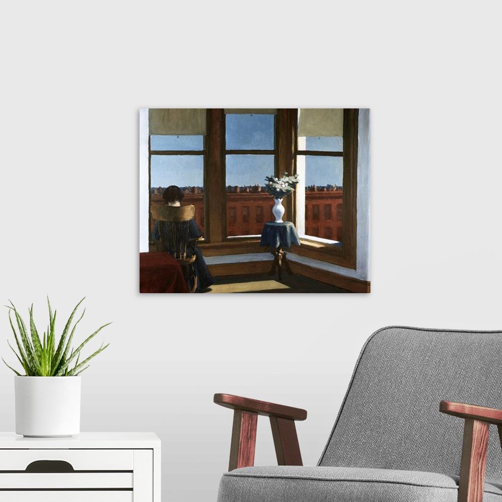 A modern room featuring Room In Brooklyn By Edward Hopper