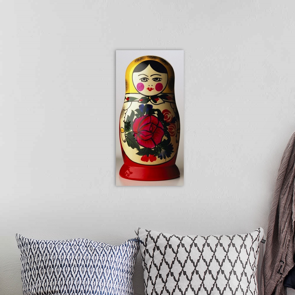 A bohemian room featuring Russian nesting doll