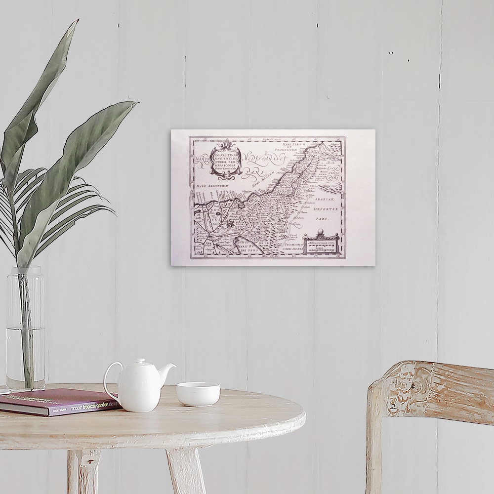 A farmhouse room featuring Sacred Map of Palestine, The Promised Land