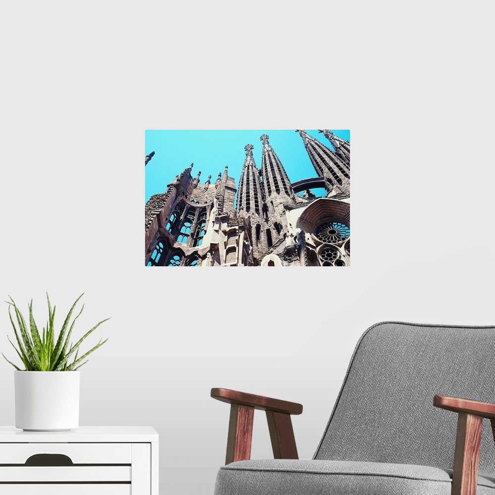 A modern room featuring Sagrada Familia Cathedral, Barcelona