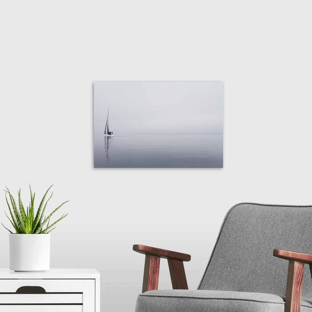 A modern room featuring Sailboat in sea