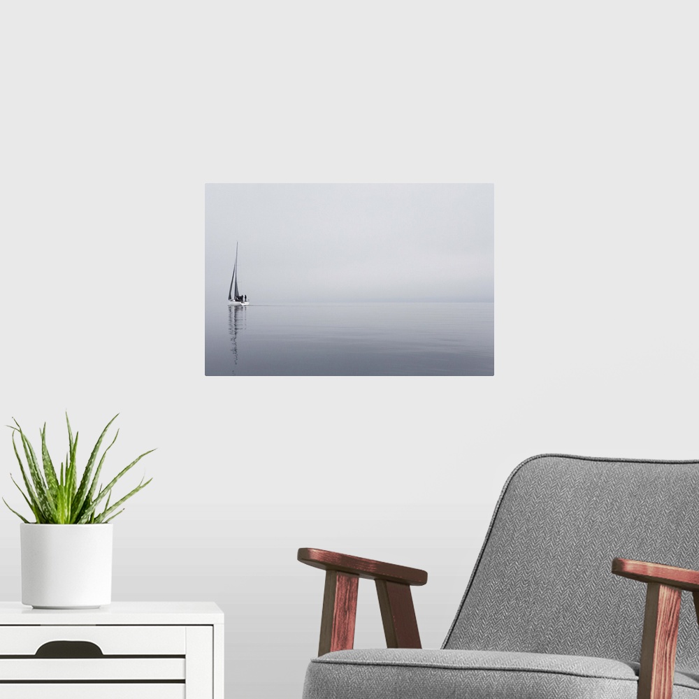 A modern room featuring Sailboat in sea