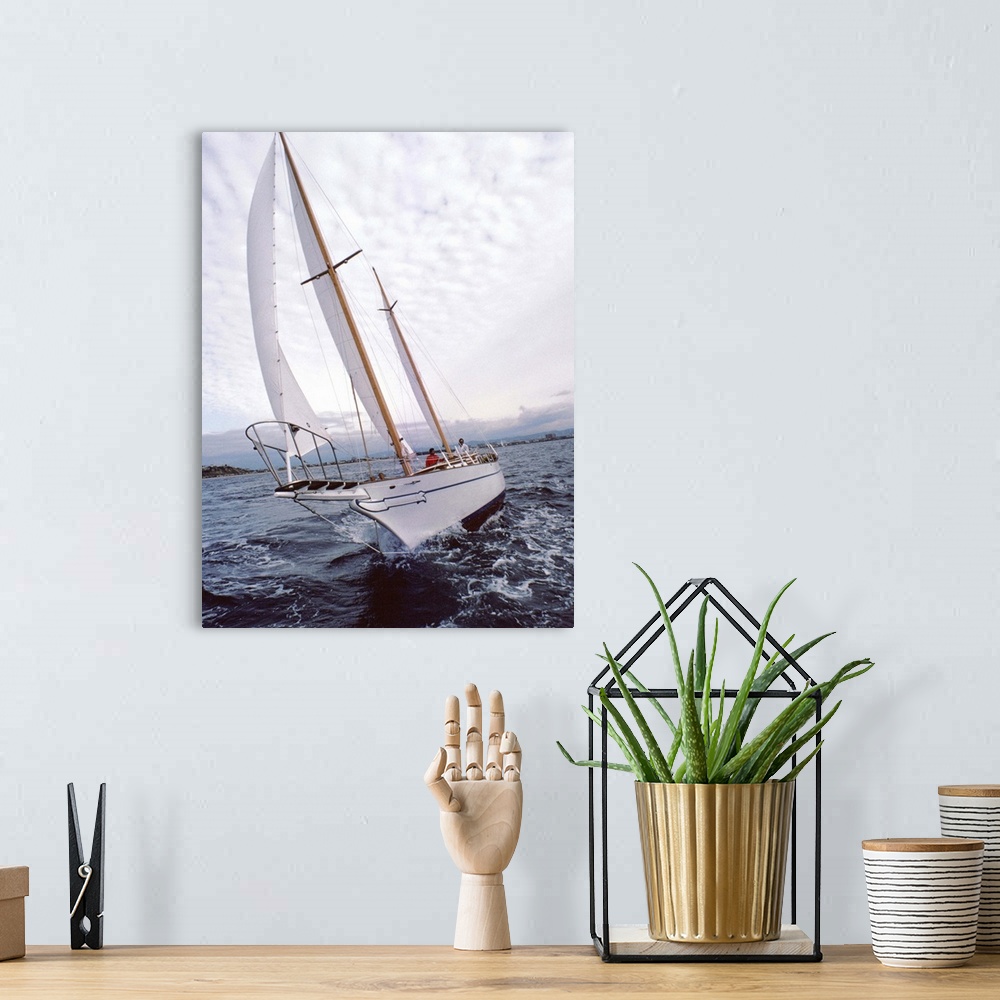 A bohemian room featuring Sailboat on ocean