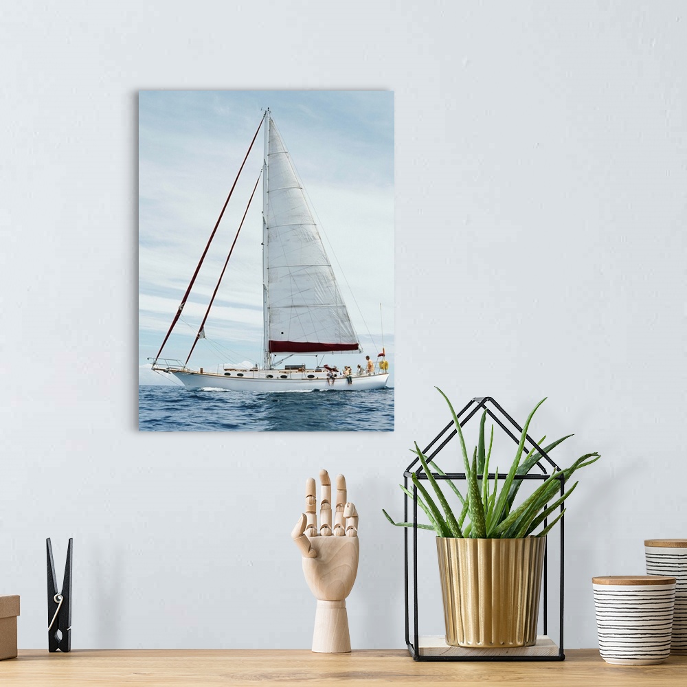 A bohemian room featuring Sailboat on water