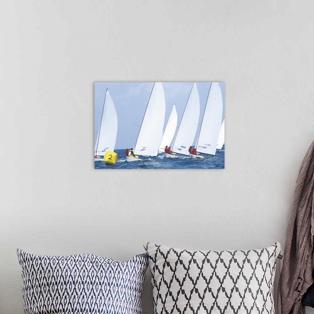 A bohemian room featuring sailing race