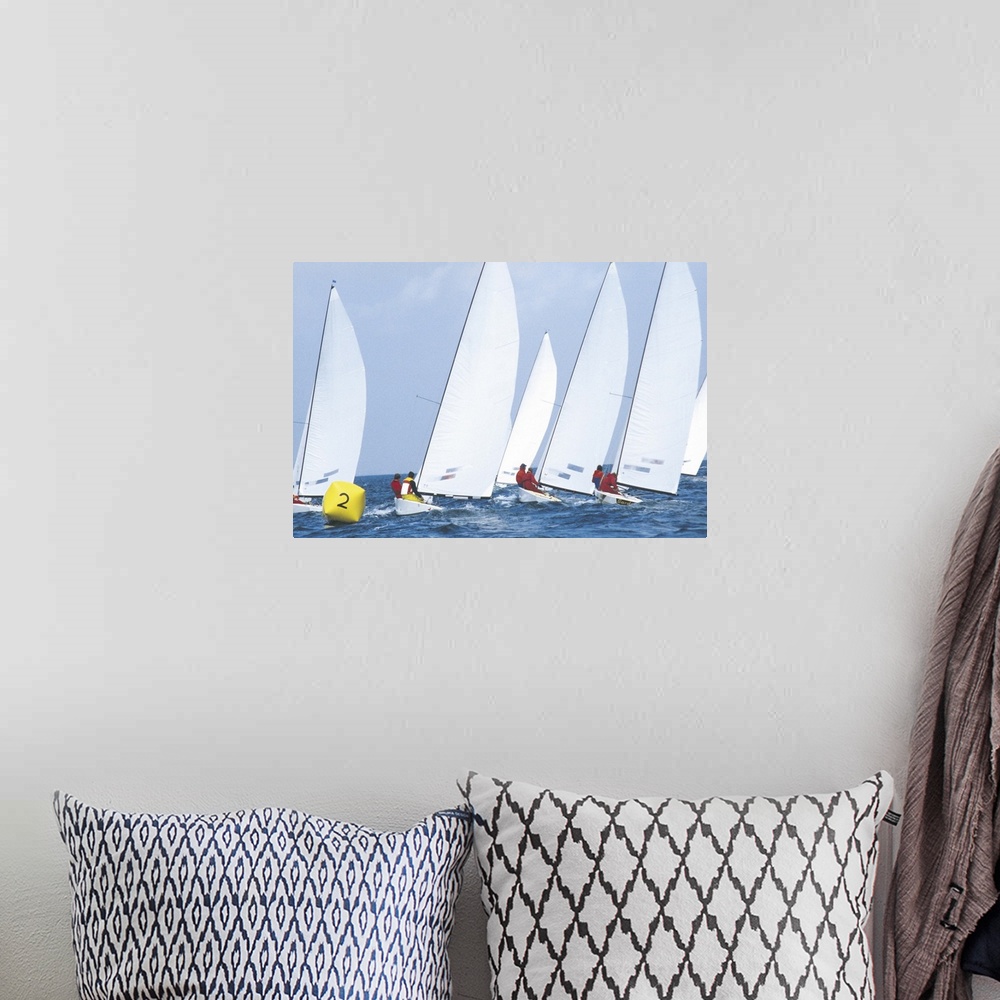 A bohemian room featuring sailing race