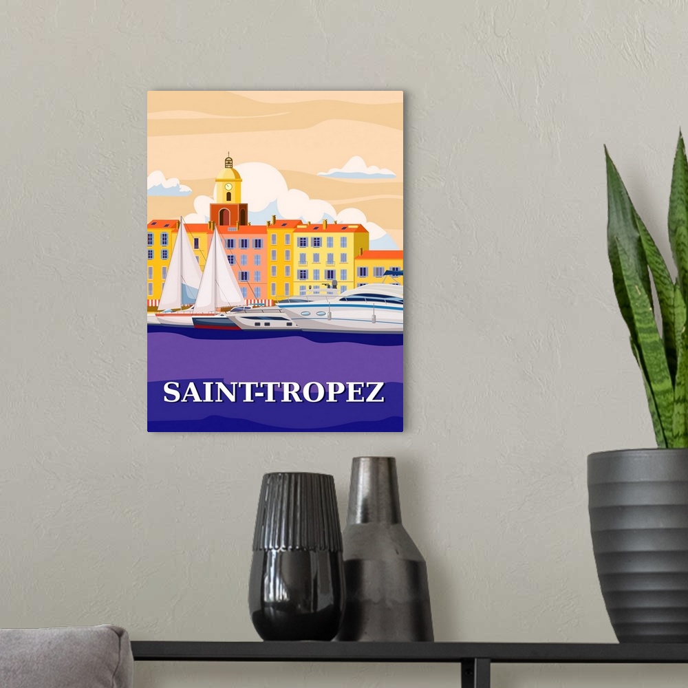 A modern room featuring Saint-Tropez