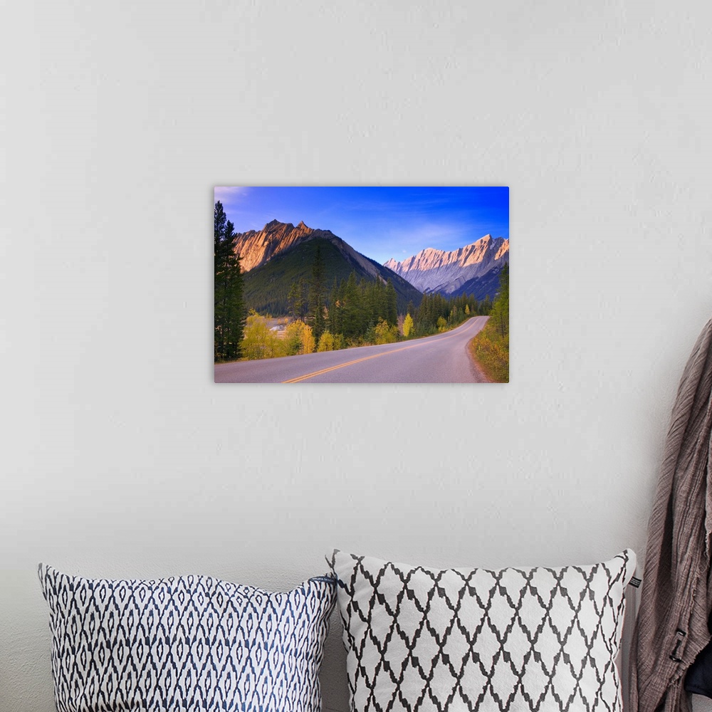 A bohemian room featuring Scenic mountain road