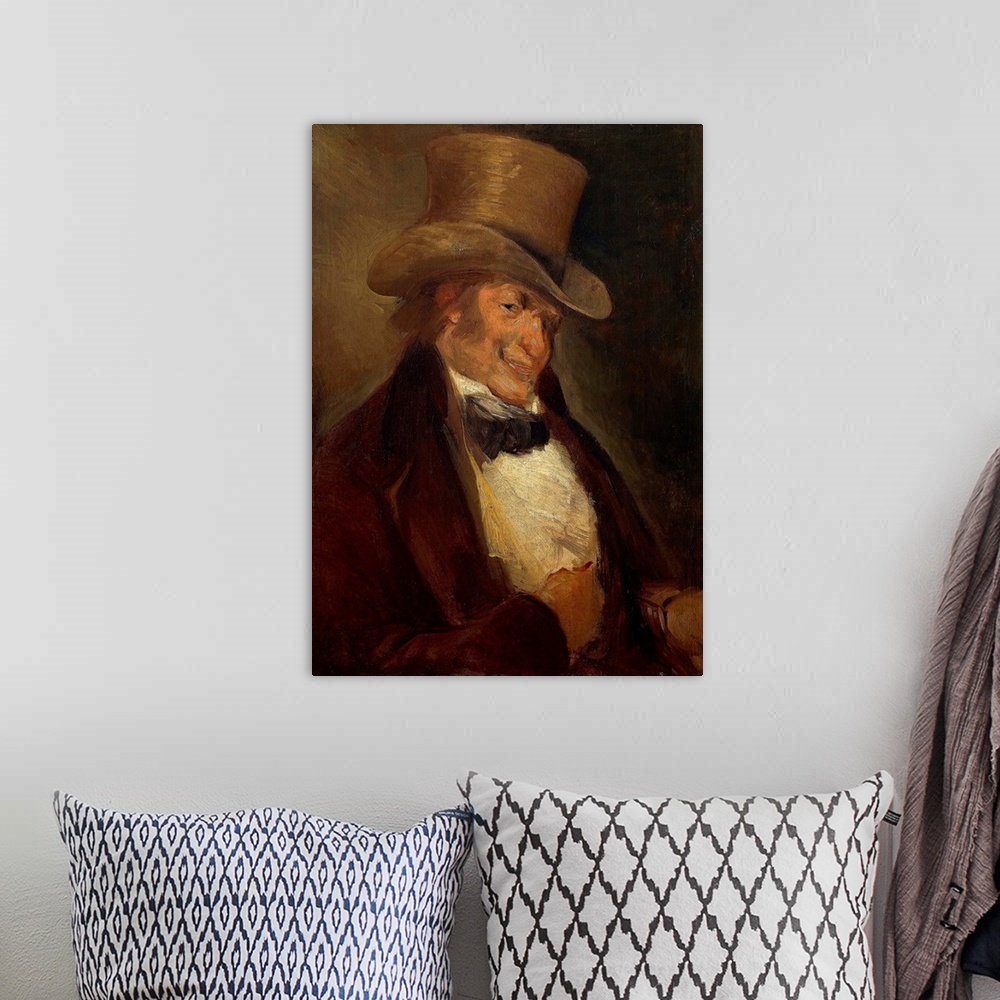 A bohemian room featuring Self-Portrait in a Top Hat by Francisco Goya y Lucientes (1746-1828) Kunsthistorisches Museum, Vi...