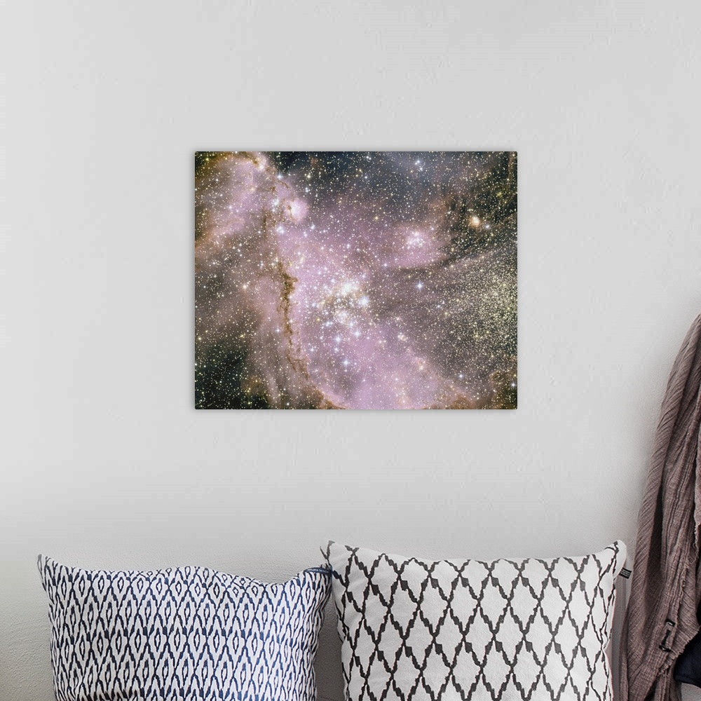 A bohemian room featuring Located 210,000 light years away in the Small Magellanic Cloud, a satellite galaxy of Earth's Mil...