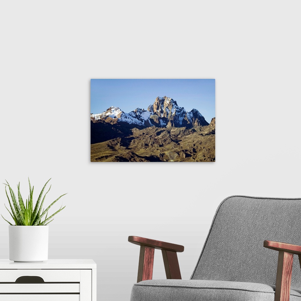 A modern room featuring Snow On Mount Kenya