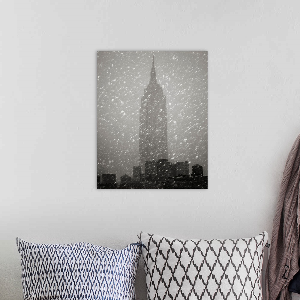 A bohemian room featuring Snowfall In New York City