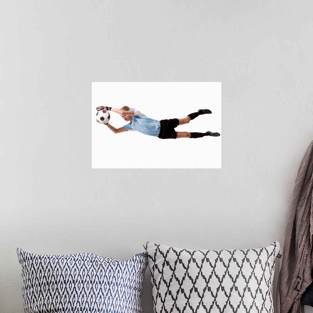 A bohemian room featuring Soccer player