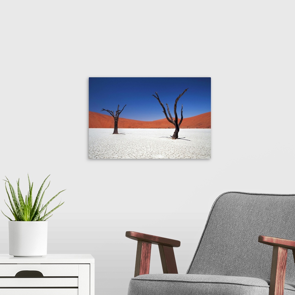 A modern room featuring Sossusvlei in Namibia probably one of most photographed places in Namibia.