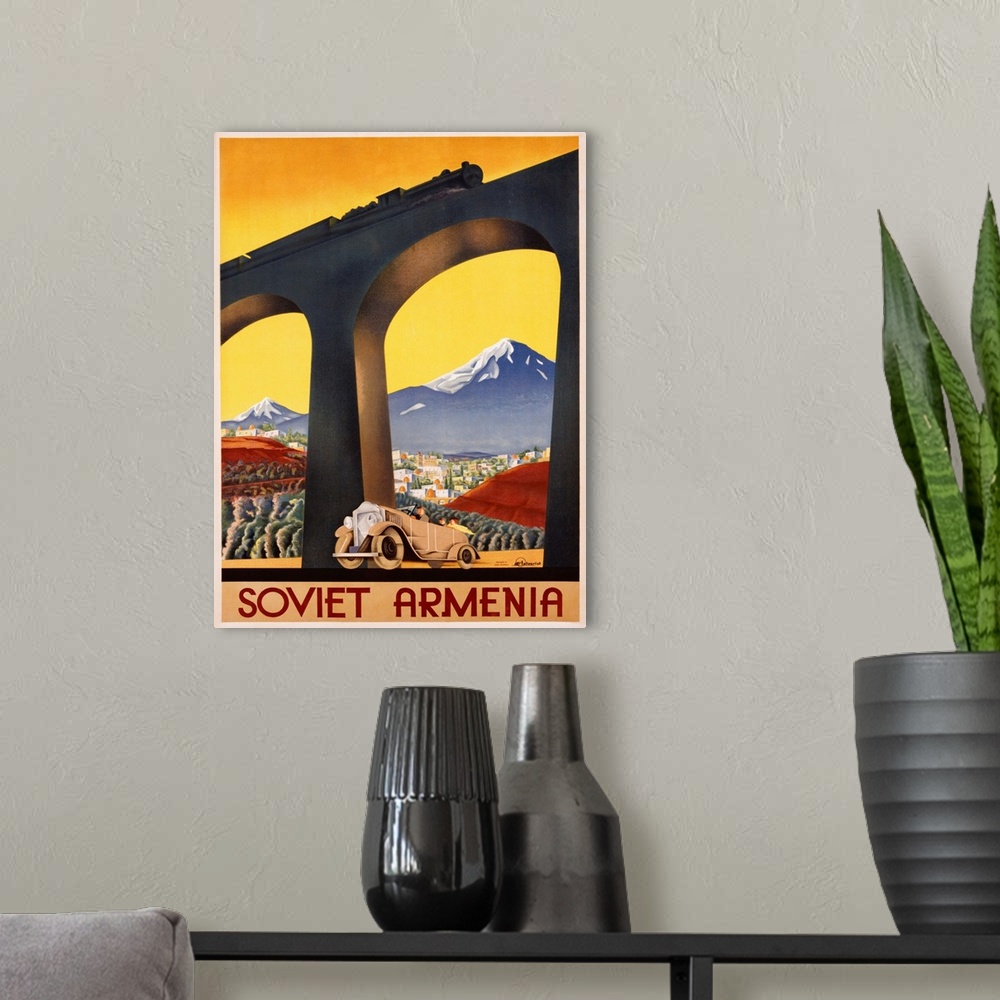 A modern room featuring Soviet Armenia Poster