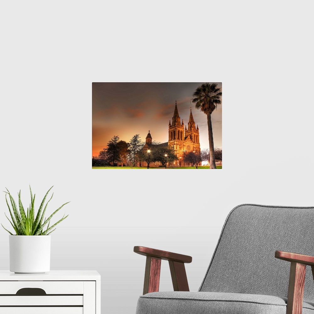 A modern room featuring The Misty Sky of St Peter Cathedral in Adelaide, South Australia.