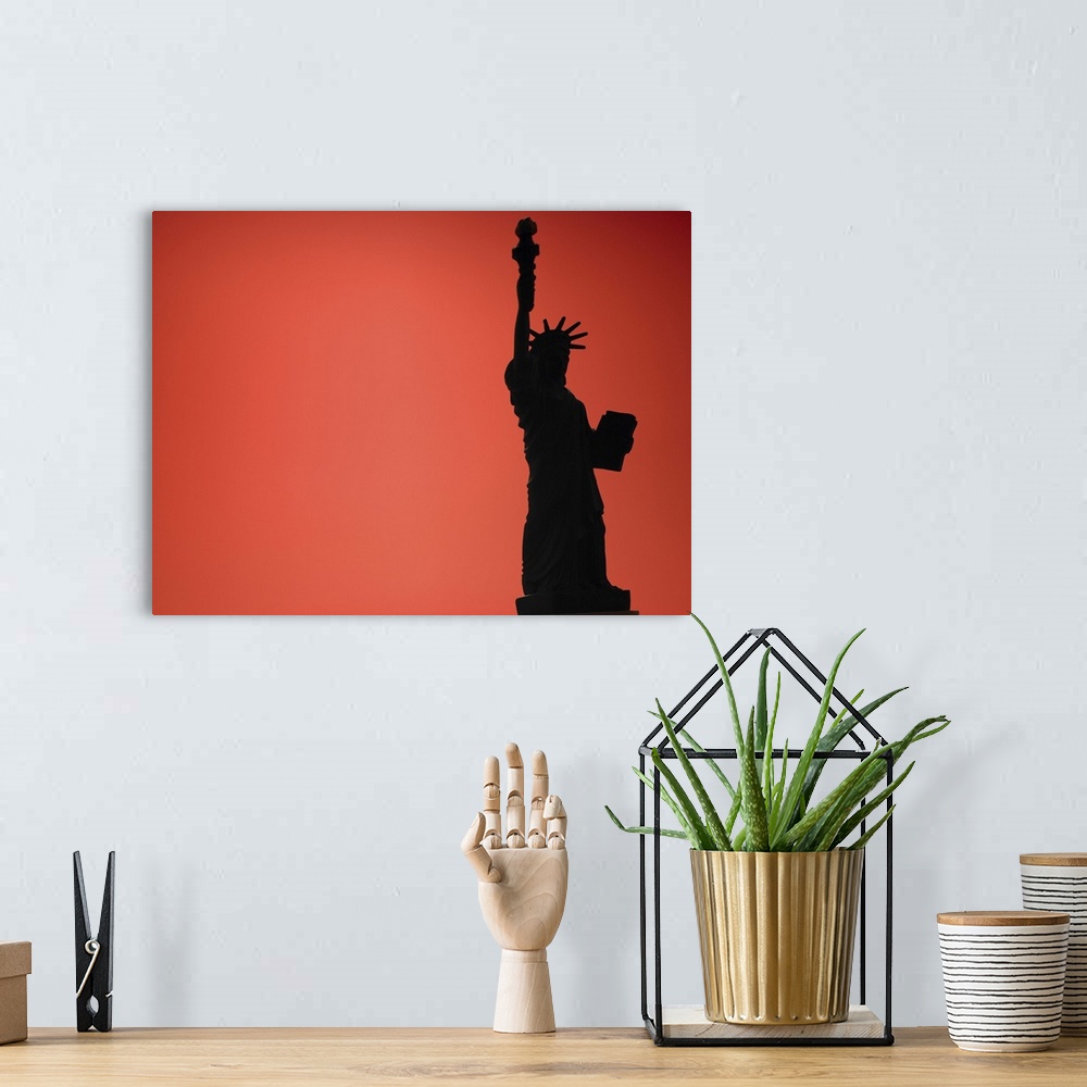 A bohemian room featuring Statue of Liberty