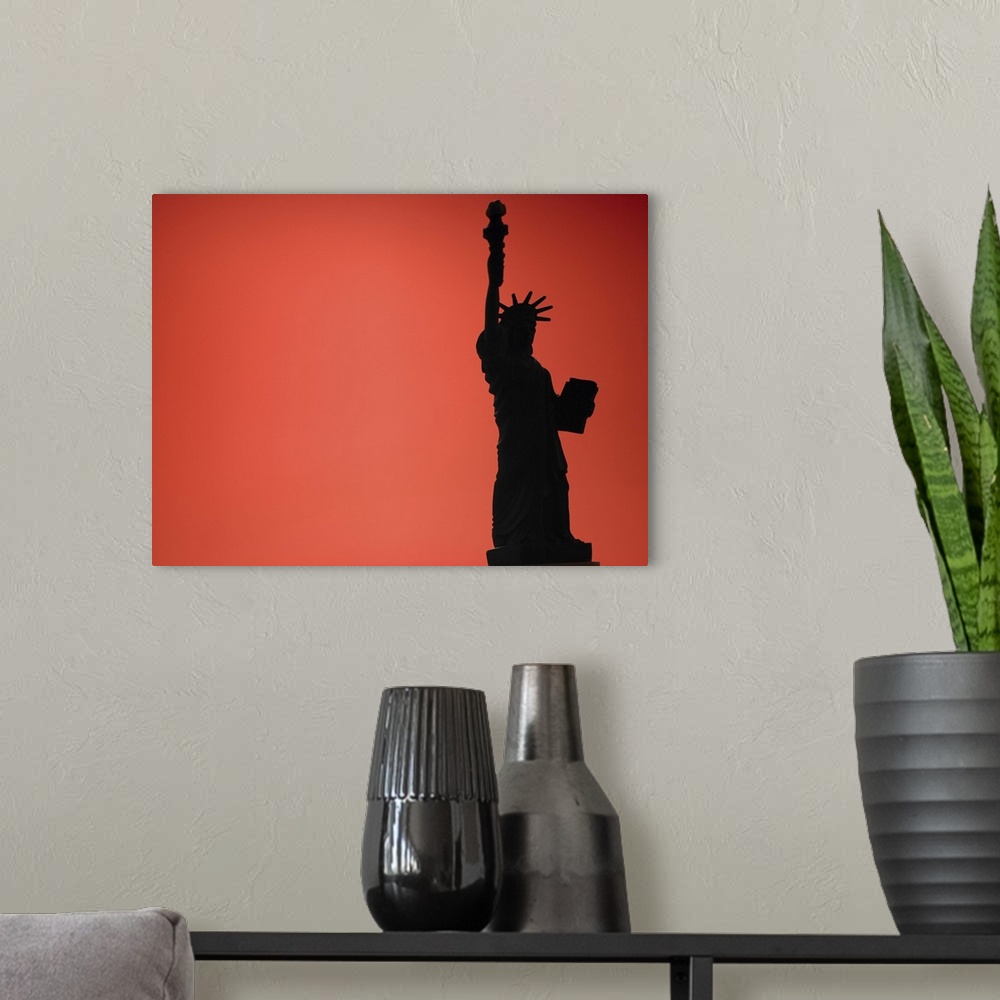 A modern room featuring Statue of Liberty
