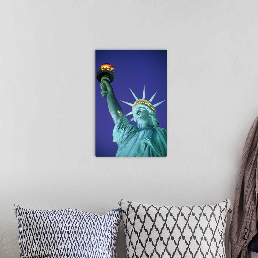 A bohemian room featuring Statue Of Liberty In New York City At Dusk