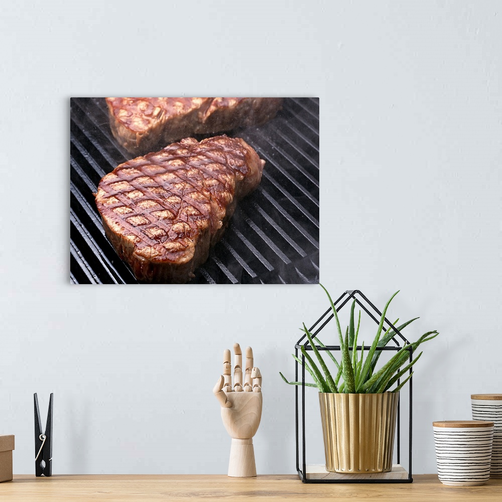 A bohemian room featuring Steak